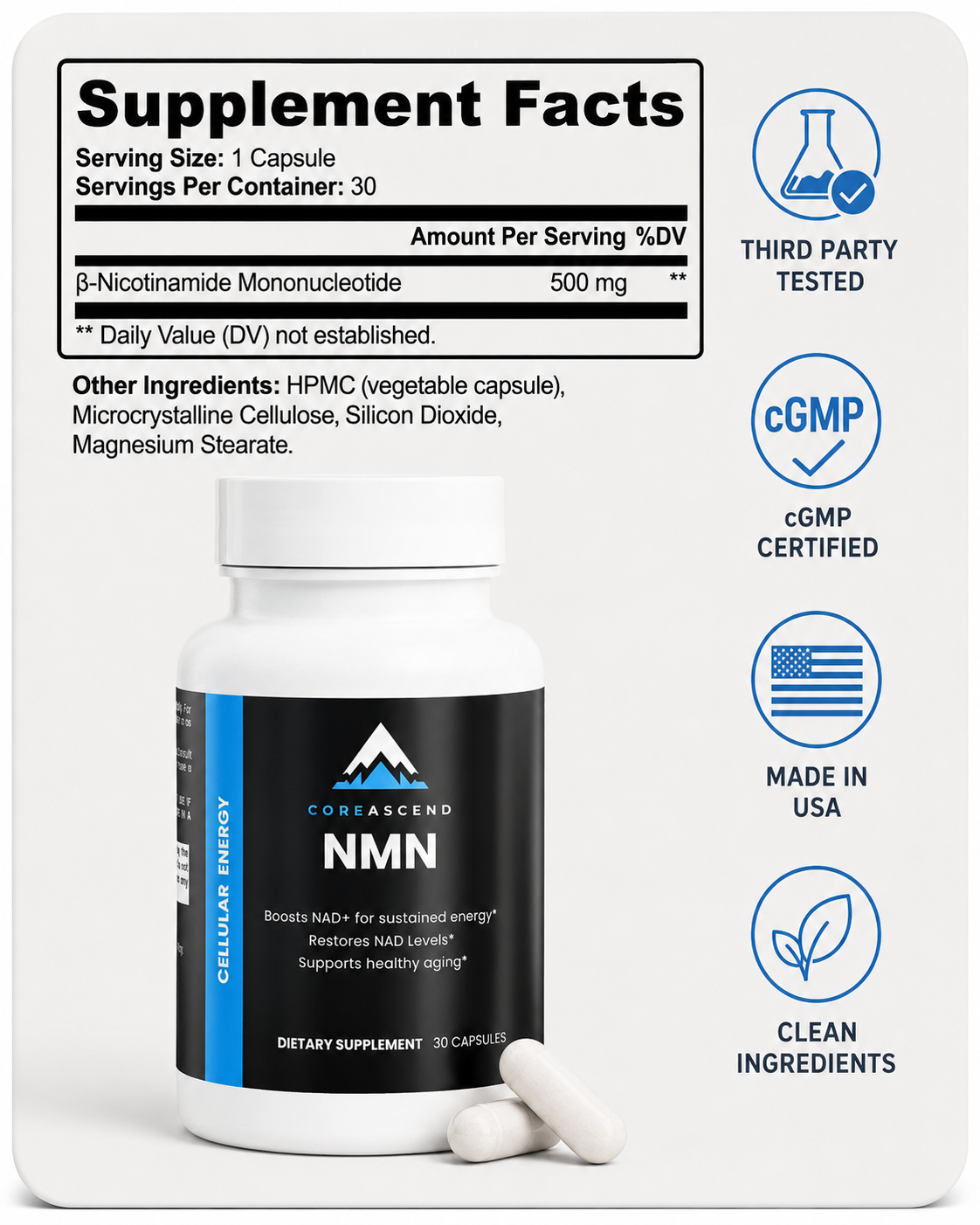 NMN Supplement — Boost NAD+, Anti-Aging & Cellular Energy