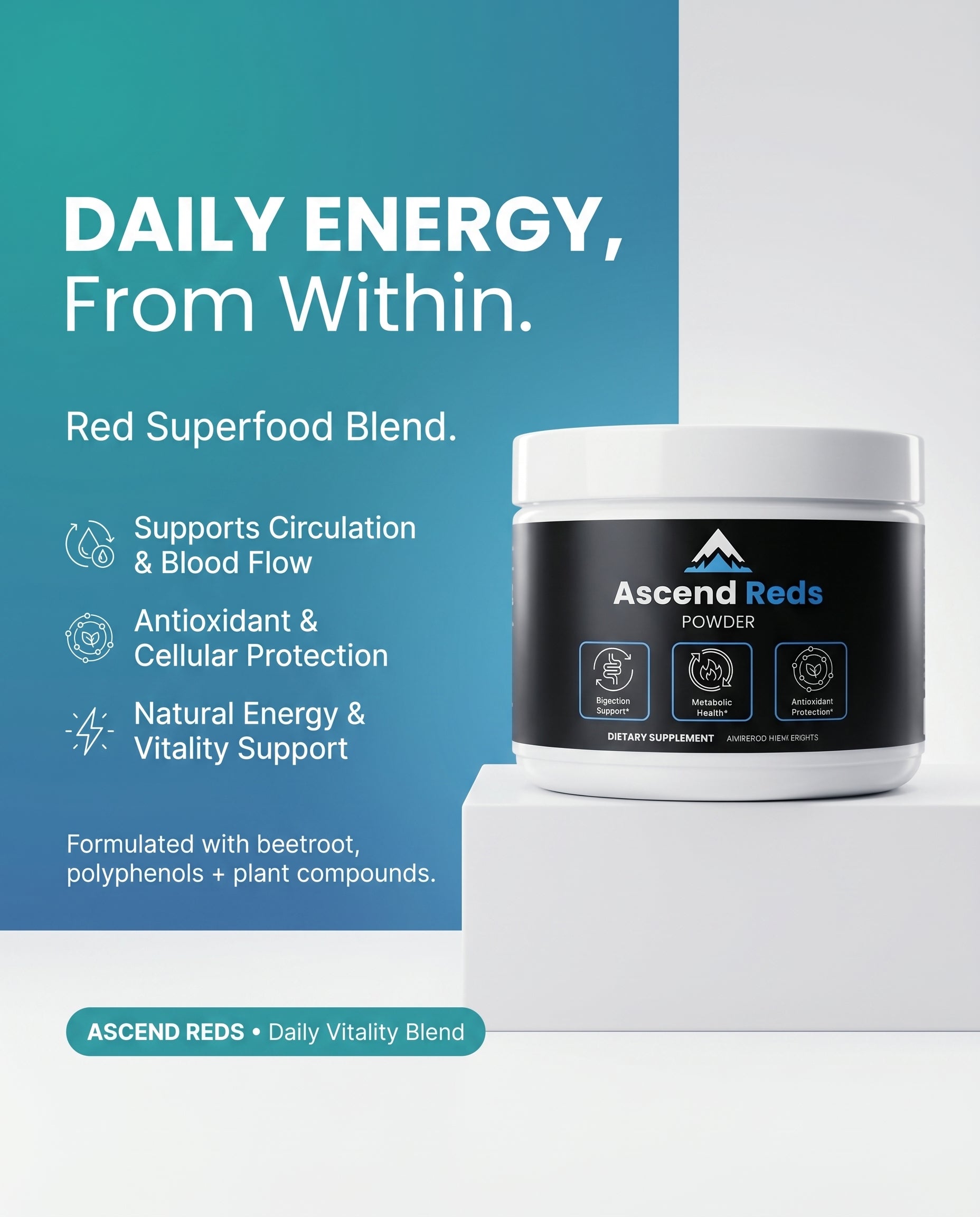 Ascend Reds — Superfood Powder for Gut Health, Metabolism & Skin Glow