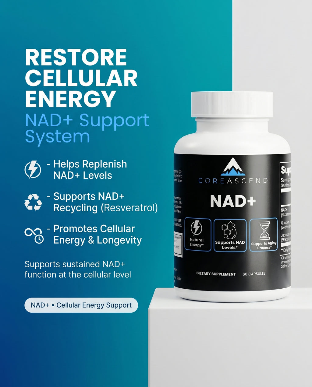 NAD+ Supplement — Cellular Energy & Anti-Aging Formula