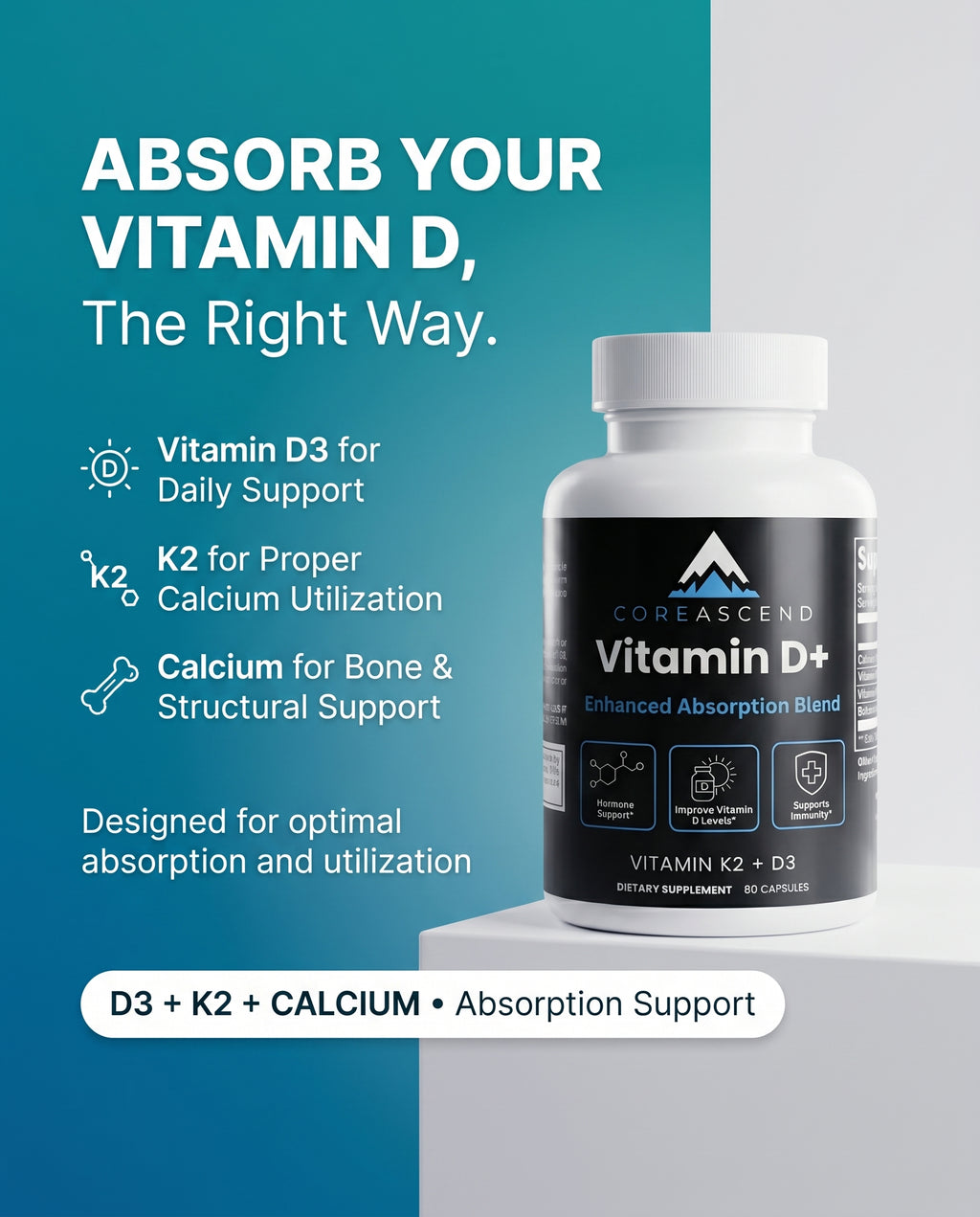 Vitamin D+ — Bone, Immunity & Hormone Support