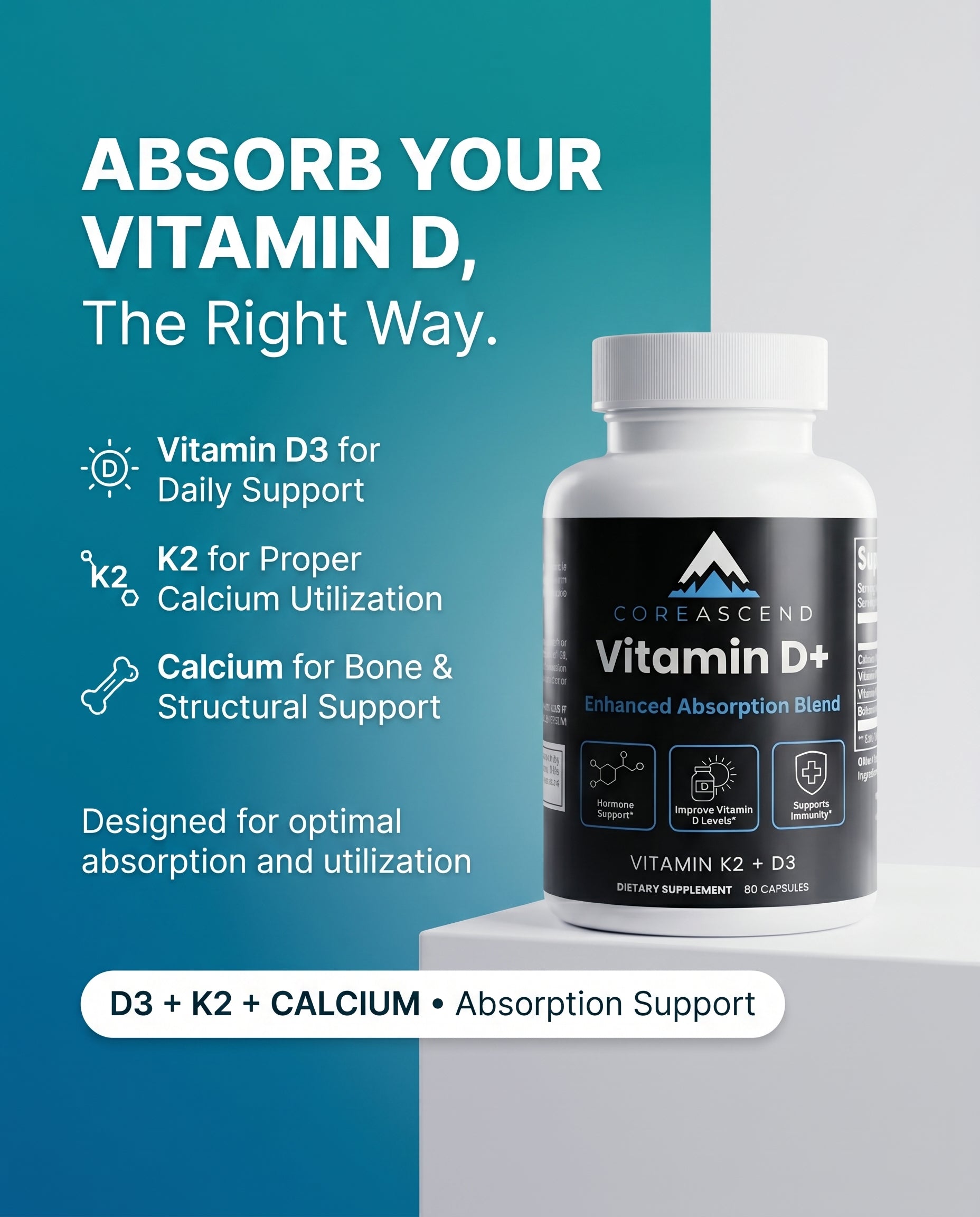 Vitamin D+ — Bone, Immunity & Hormone Support