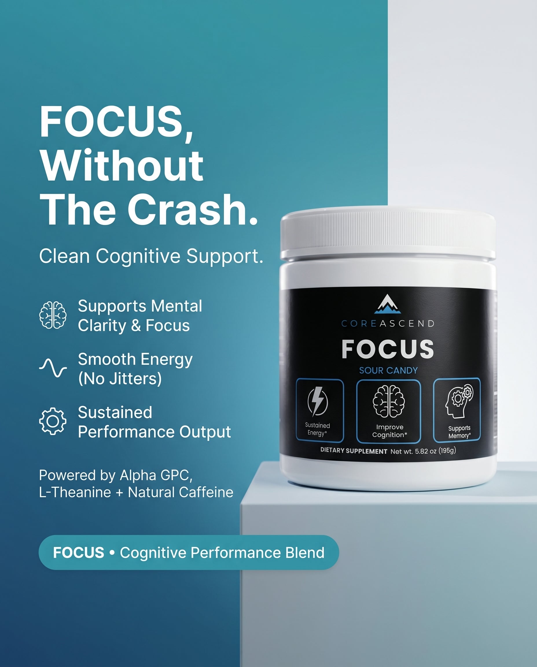 Focus Powder Sour Candy — Clean Energy, Mental Clarity & Zero Crash