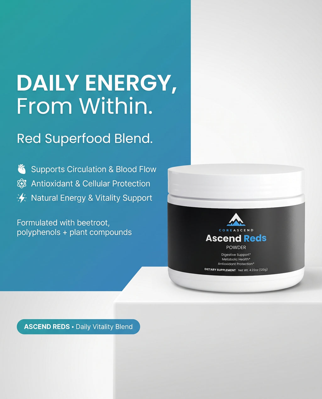 Ascend Reds — Superfood Powder for Gut Health, Metabolism & Skin Glow