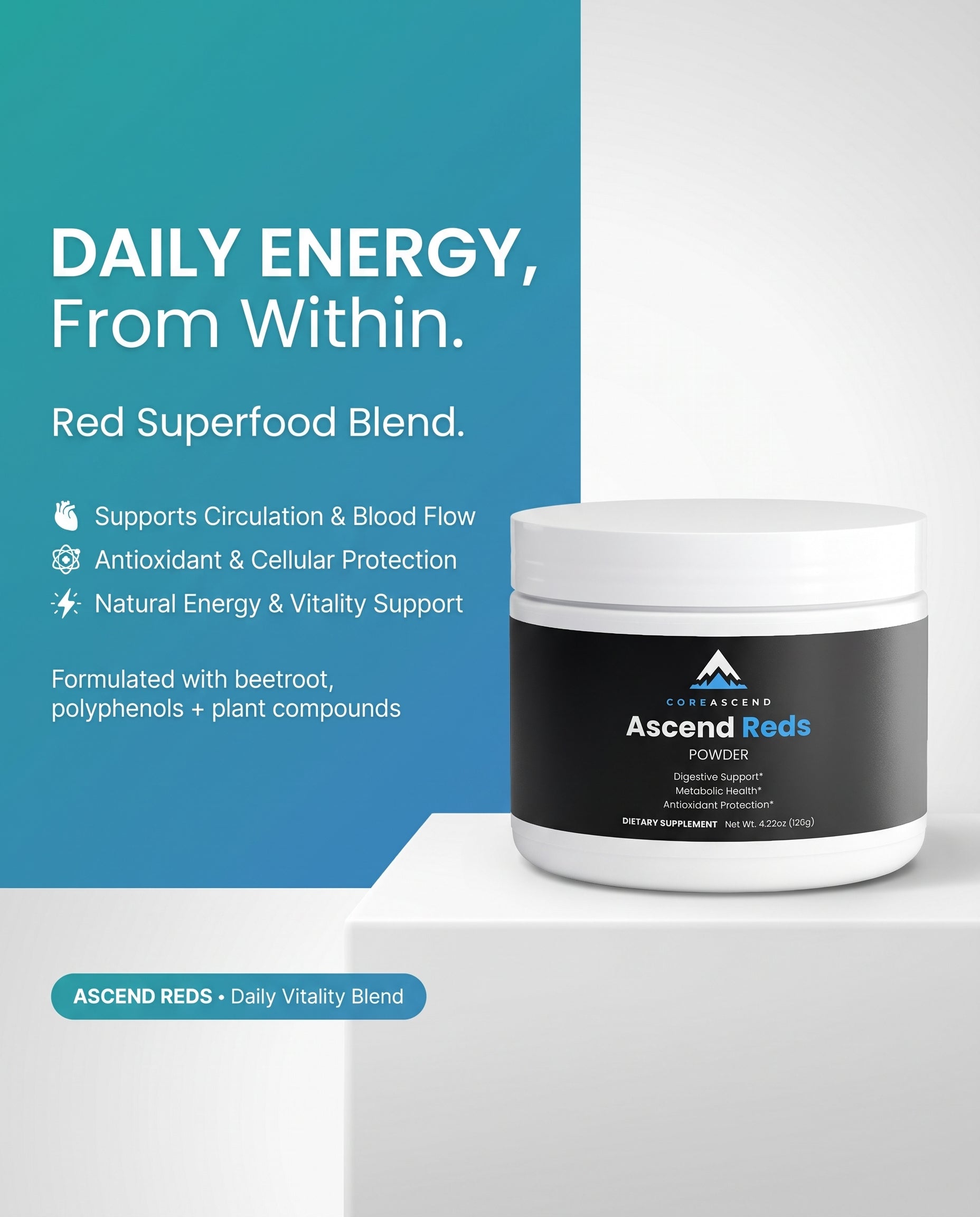 Ascend Reds — Superfood Powder for Gut Health, Metabolism & Skin Glow