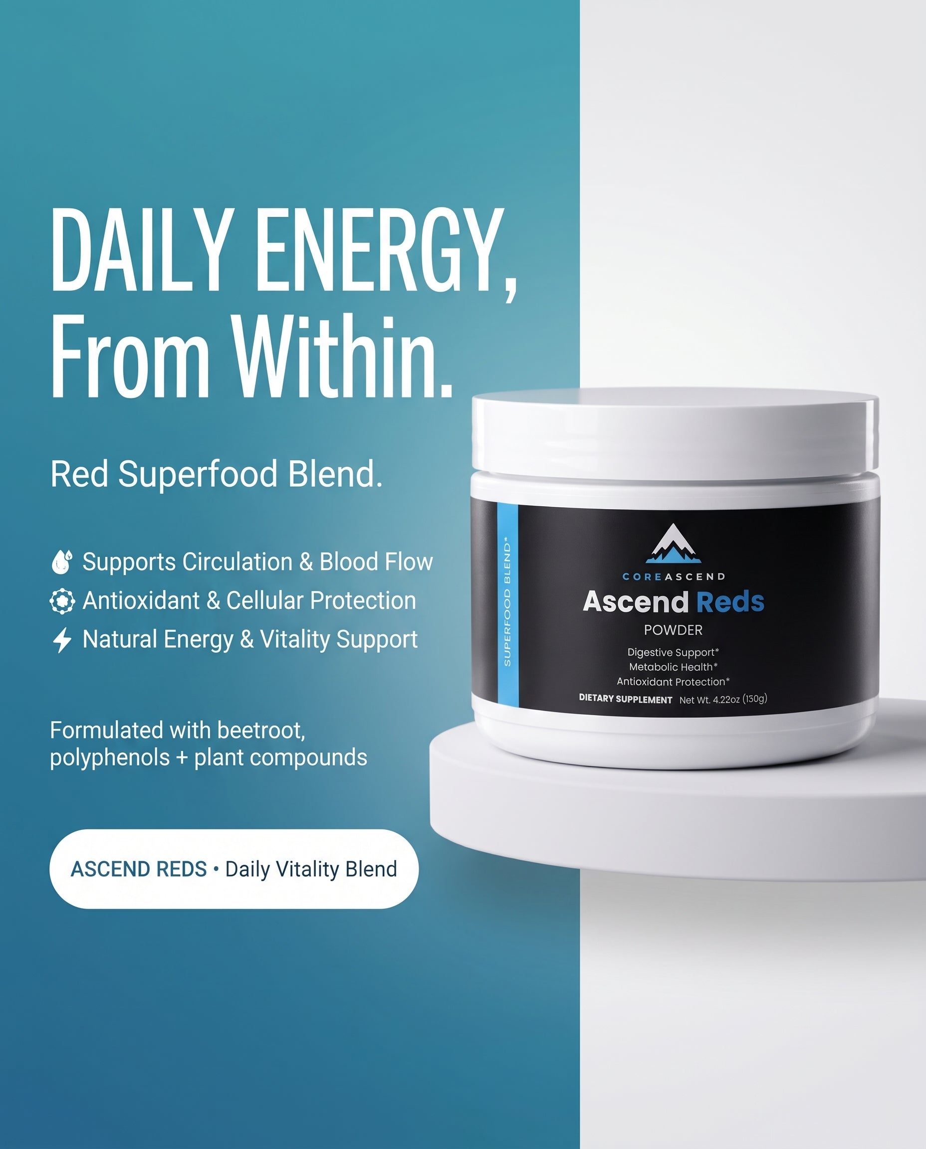 Ascend Reds — Superfood Powder for Gut Health, Metabolism & Skin Glow